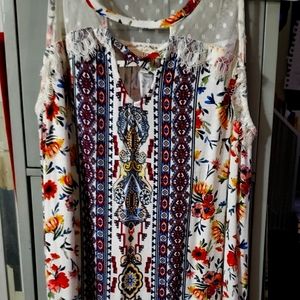 TRUE SELF OPEN SHOULDER TOP FLORAL PRINT